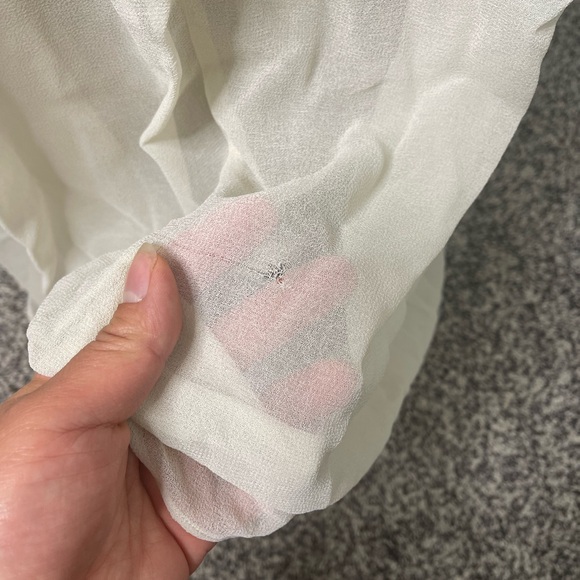 Adrianna Papell Ivory Embellished Beaded Bodice V-Neck Gown Sz 10 Formal - Picture 8 of 11